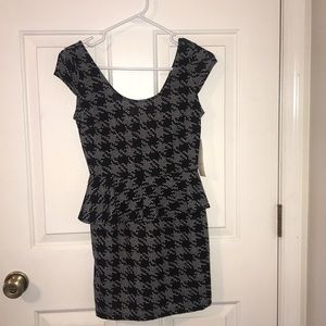 Brand new! Timing Black and Grey Peplum Mini Dress